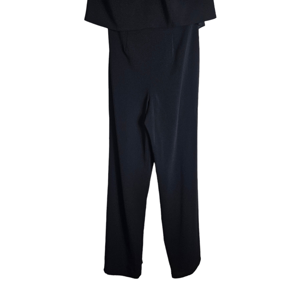 Jay Godfrey Moore Black Wide Leg Jumpsuit Size 0 Strapless Cut Out Back Classic - Picture 6 of 16